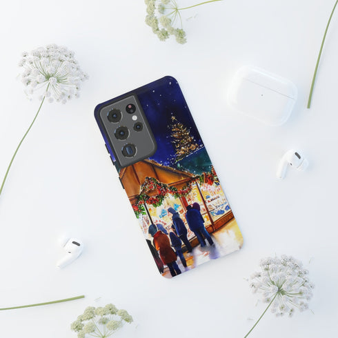 Shopping at the Christmas Market - Impact Resistant Phone Case